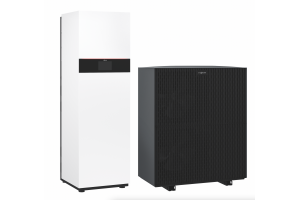 Šilumos siurblys oras - vanduo Viessman ONE BASE Vitocal 250-A Compact A10 400V V109 (su integruotu 190l boileriu, su buferine talpa) 12,0 kW 400/400V su 8 kW tenu (monoblokas) Z032504